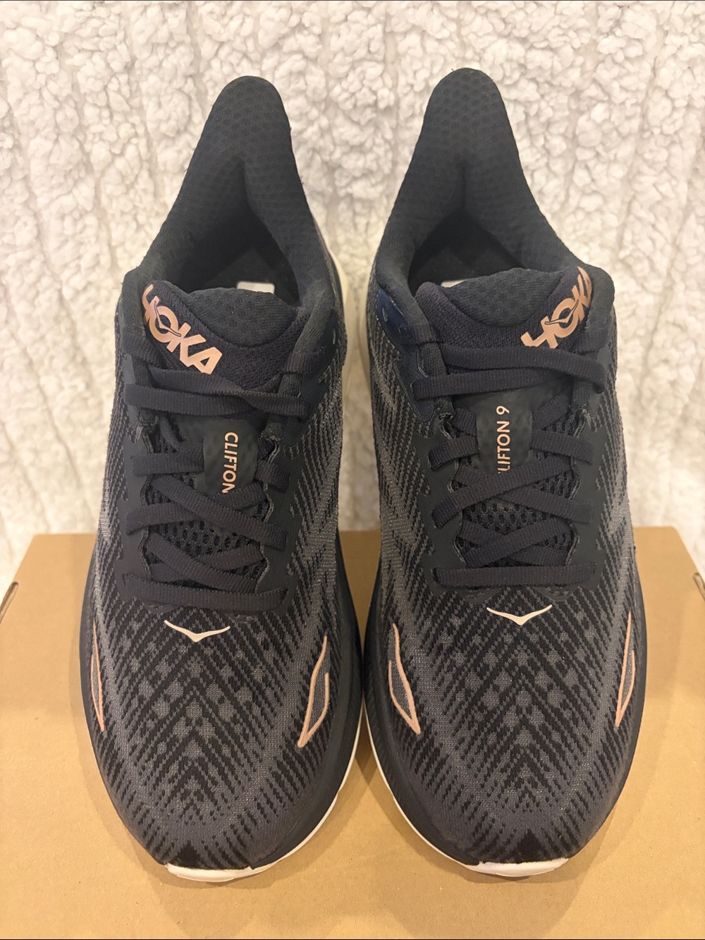 Hoka Black Running Shoes with Rose Gold Details Great condition - Picture 3 of 7